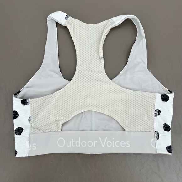 Outdoor Voices Doing Things White Cloud Polka Dot Sports Bra Sporty Athletic XS - Picture 4 of 11